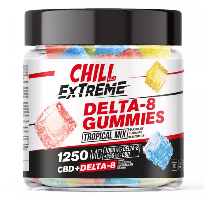 Chill Plus CBD and Delta-8 Extreme Tropical Mix Gummies